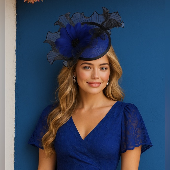 Kentucky Derby Ruffle Bloom Fascinator Statement Flower...